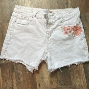 Size 12 White Stretch Jean Shorts
